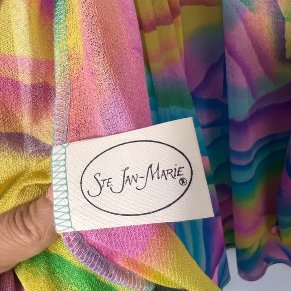 Stunning Vintage LISA FRANK VIBES 1980s Rainbow 🌈 Robe Medium - Picture 15 of 15